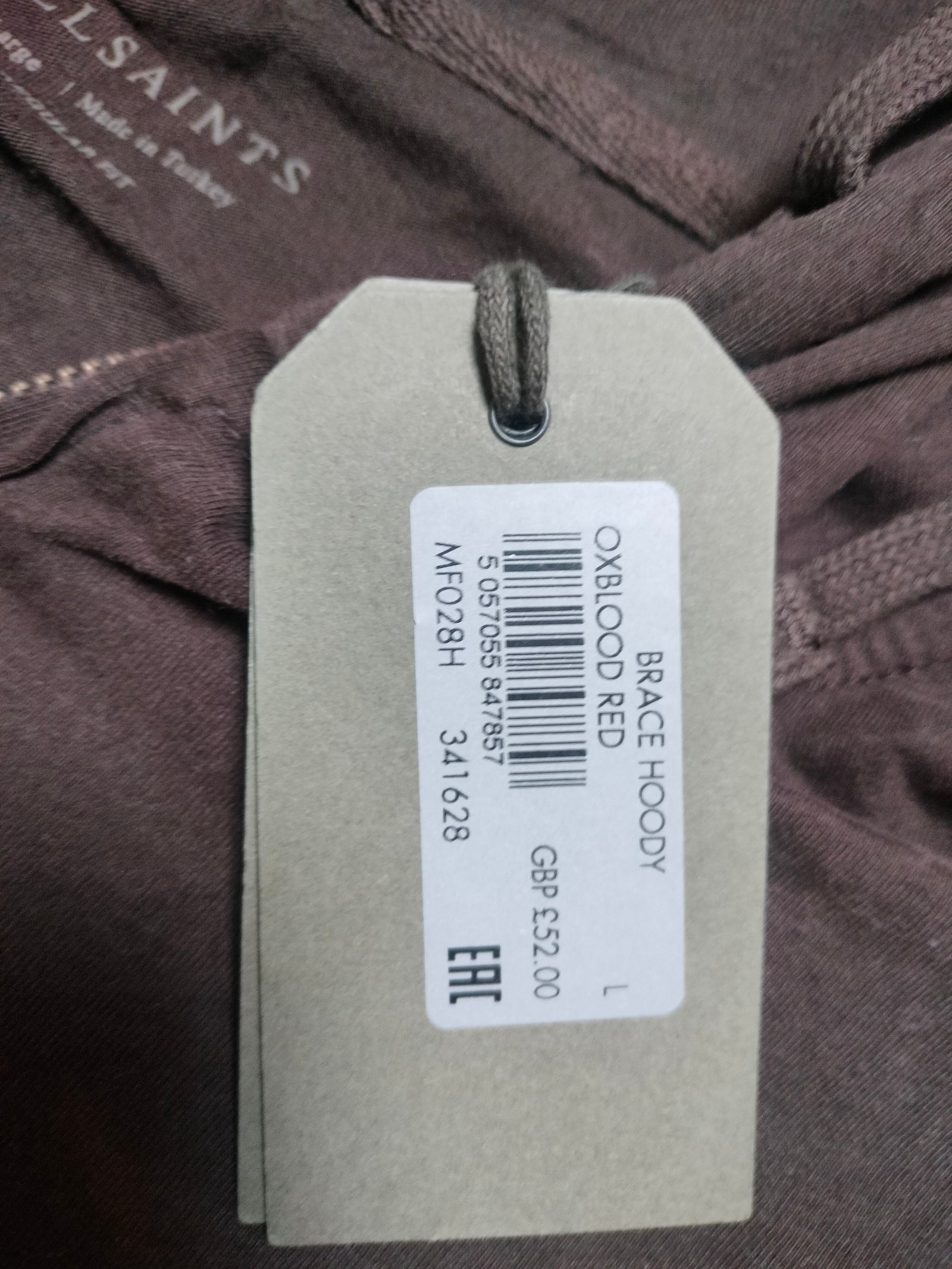 All saints light hoodie new with tags